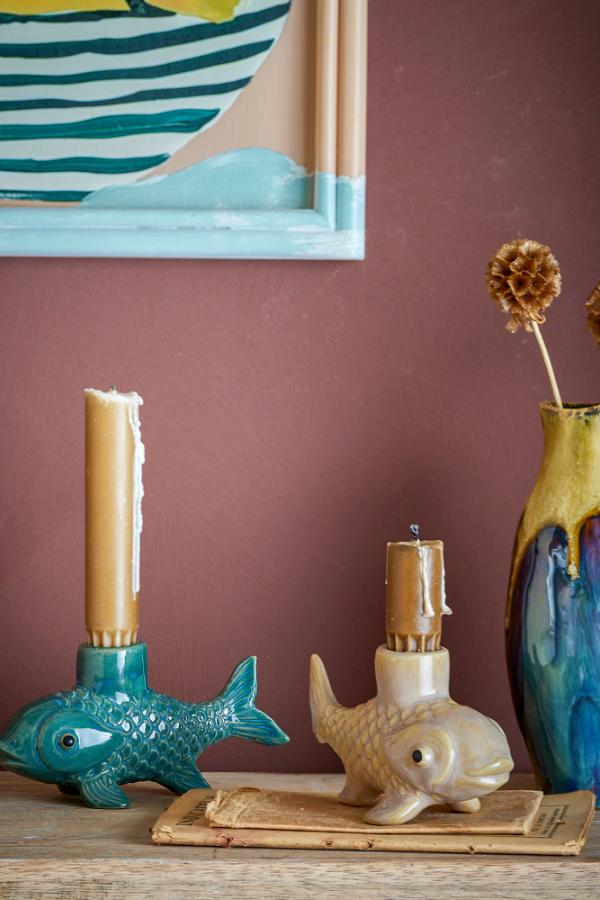 Creative Collection Burne Candle Holder, Multi, Stoneware
