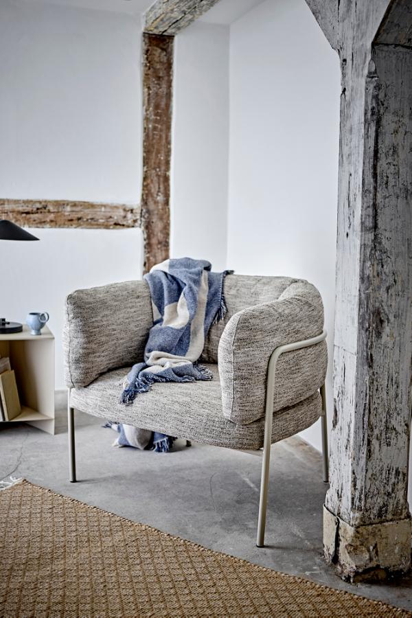 Bloomingville Agno Throw, Blue, Recycled Cotton