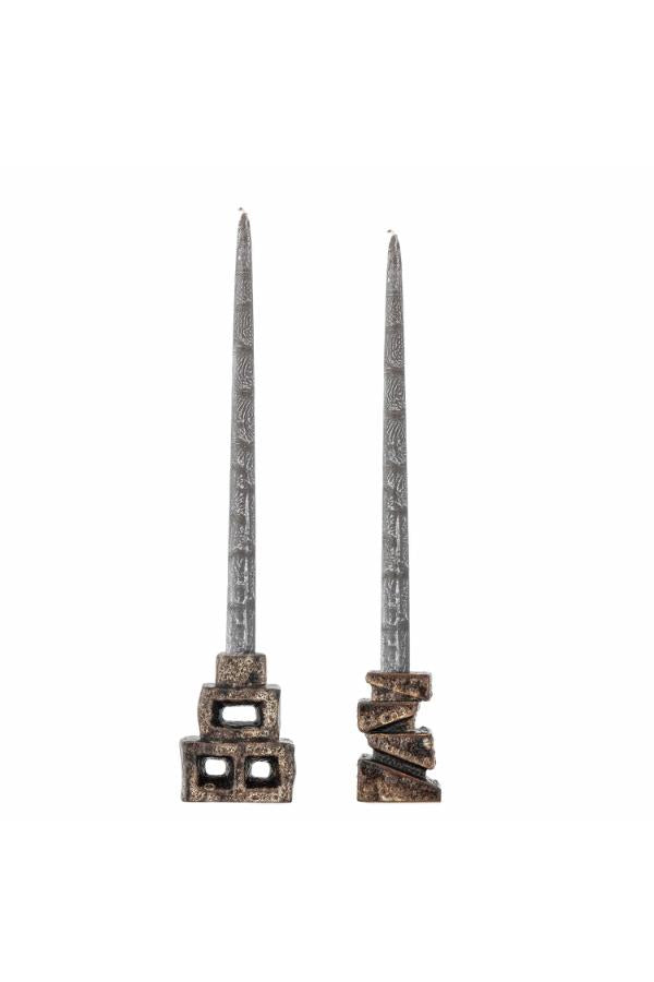 Bloomingville Hale Candle Holder, Brown, Stoneware