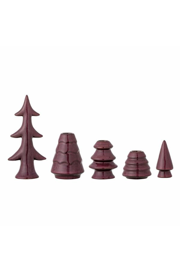 Bloomingville Woods Candle Holder, Red, Stoneware