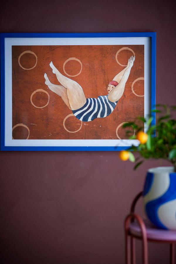 Bloomingville Svela Illustration w/ Frame, Multi, Firwood