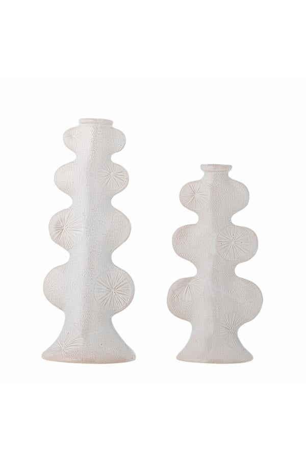 Bloomingville Cason Candle Holder, White, Stoneware