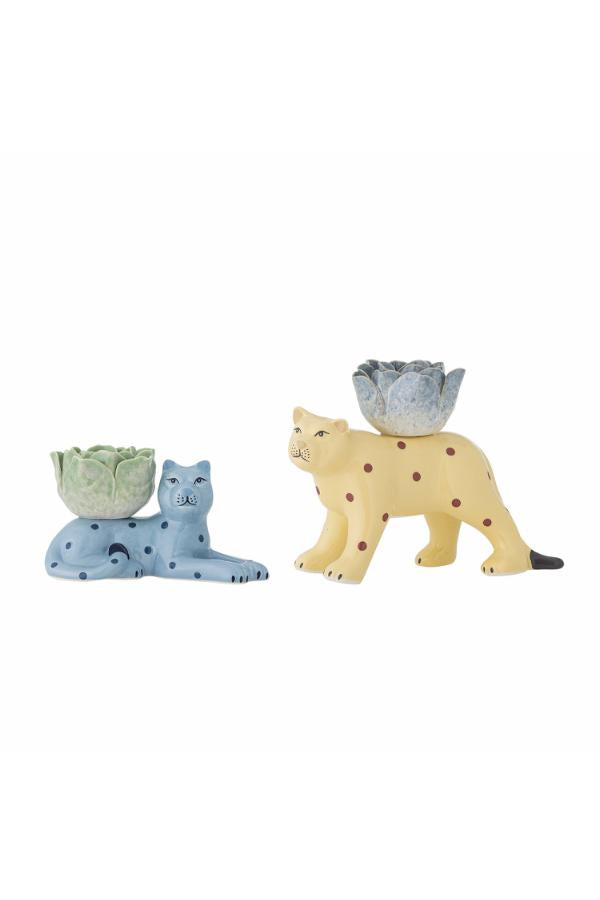 Bloomingville Rory Candle Holder, Multi, Stoneware