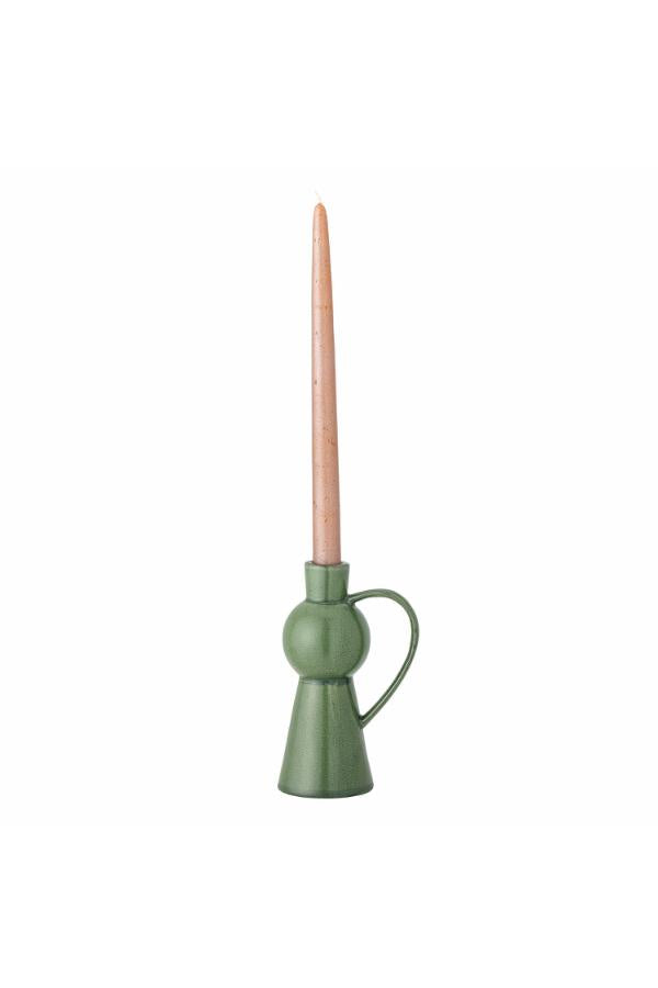 Bloomingville Fija Candle Holder, Green, Stoneware