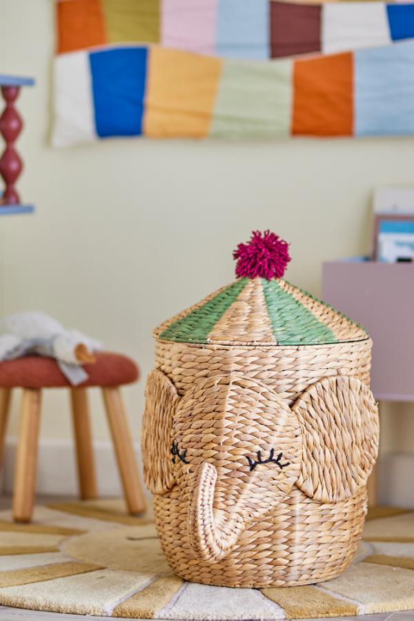 Bloomingville Mini Bobo Basket w/Lid, Nature, Water Hyacinth
