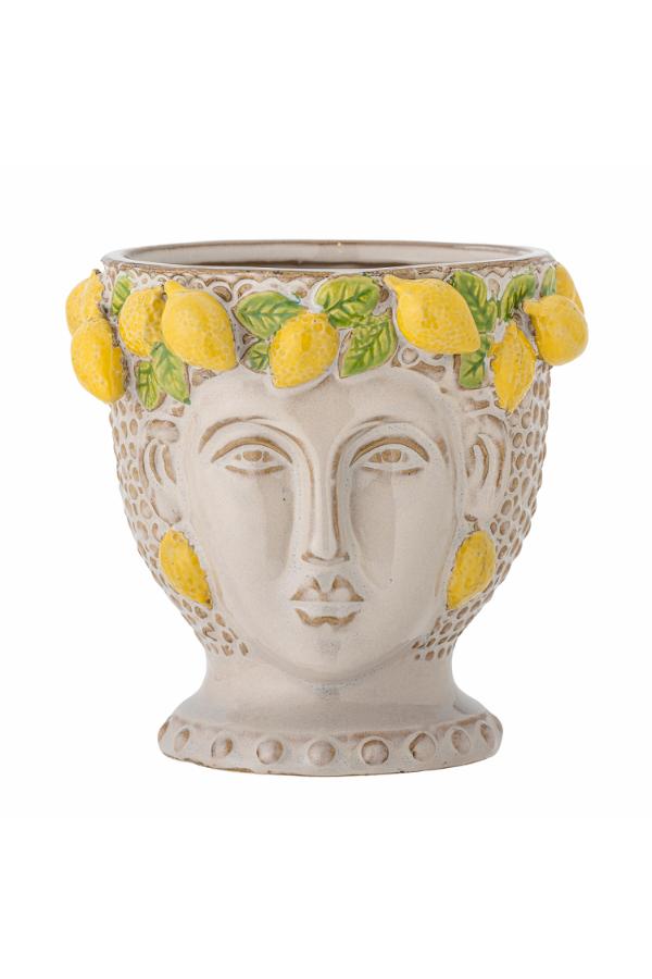 Creative Collection Limone Flowerpot, Yellow, Stoneware