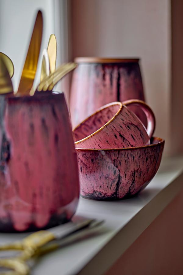 Creative Collection Rayen Jar w/Lid, Rose, Stoneware