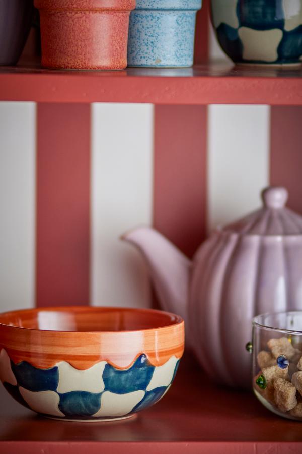 Bloomingville Check Bowl, Multi, Stoneware