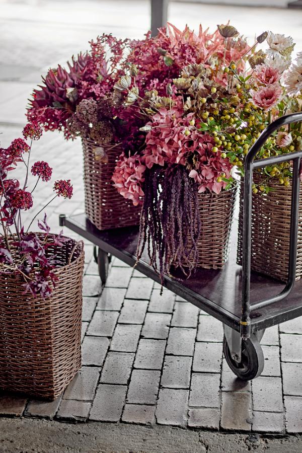 Bloomingville Hydrangea Stem, Red, Artificial Flowers