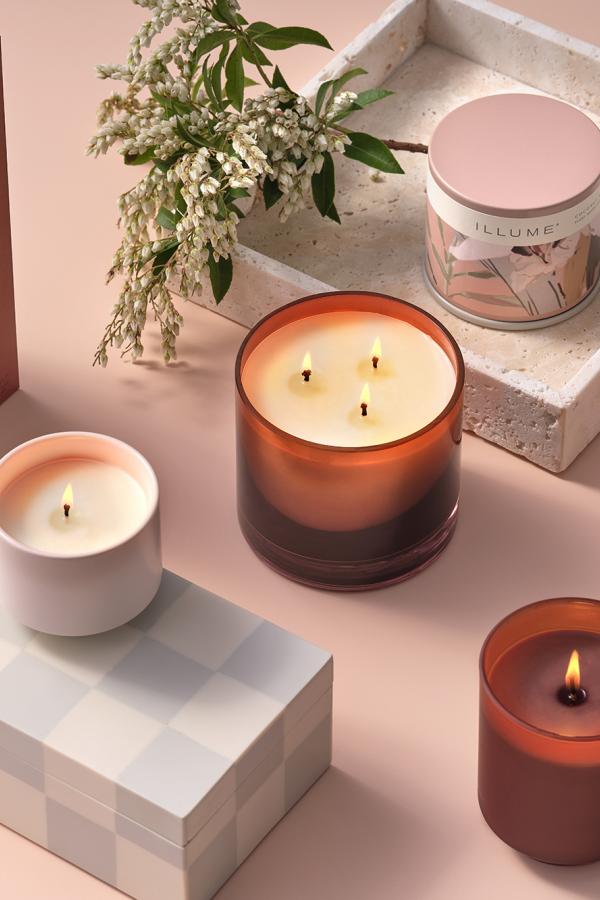 Illume Terra Tabac Statement Glass Candle, Brown,