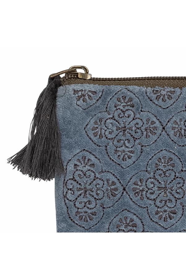 Bloomingville Sofina Cosmetic Bag, Blue, Cotton