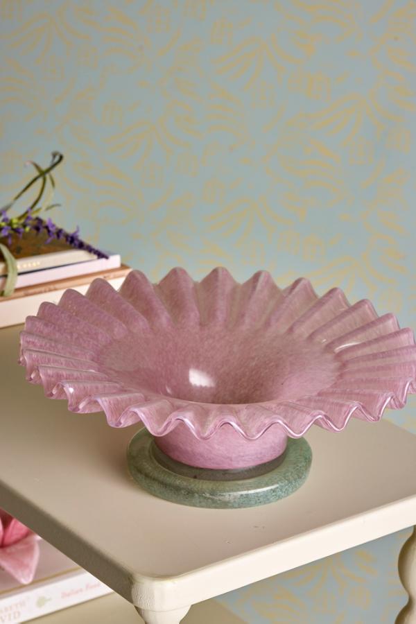 Bloomingville Garnet Bowl, Rose, Glass