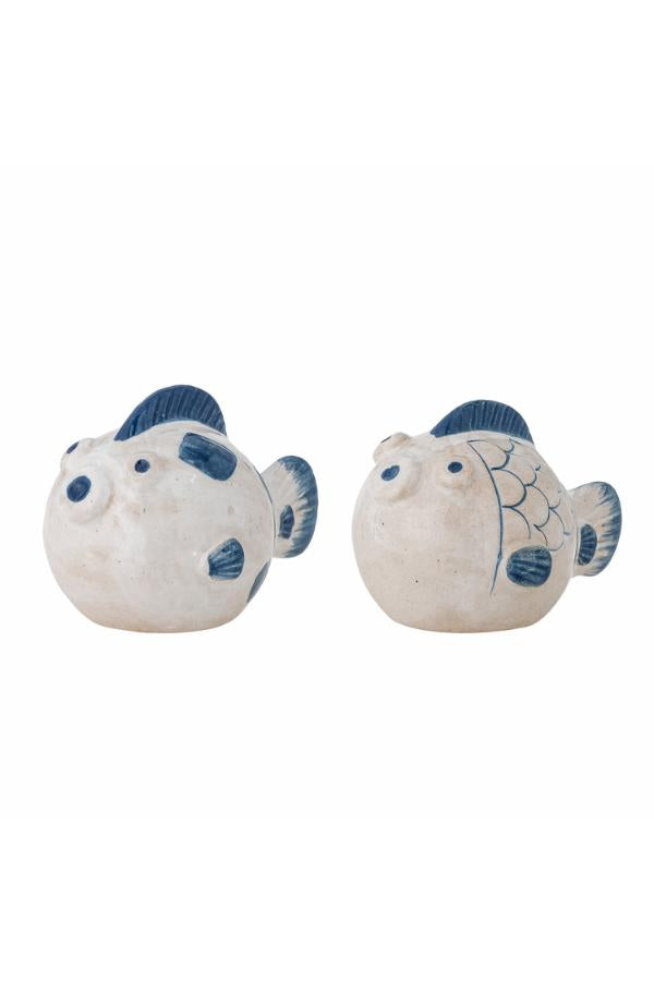 Bloomingville Fugu Salt & Pepper Shaker Set, Blue, Stoneware
