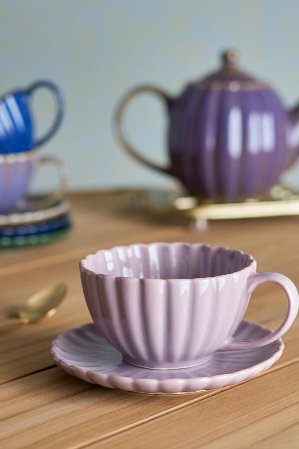 Bloomingville Latina Cup w/Saucer, Rose, Stoneware