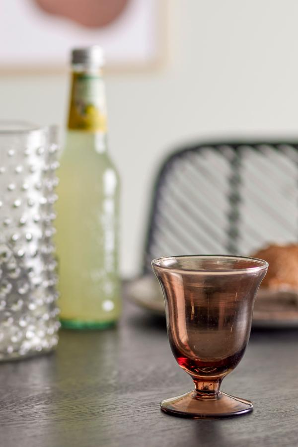 Bloomingville Florentine Wine Glass, Brown, Recycled Glass
