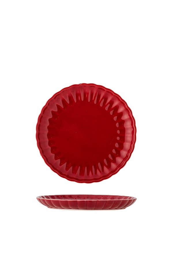 Bloomingville Latina Plate, Red, Stoneware