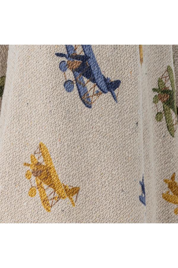 Bloomingville Mini Plane Throw, Nature, Recycled Cotton