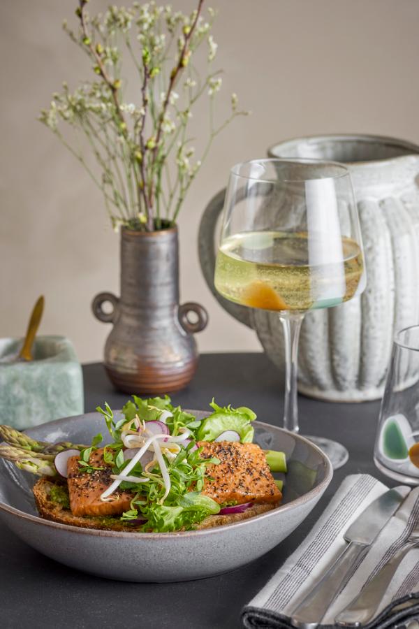 Bloomingville Sandrine Plate Deep, Grey, Stoneware