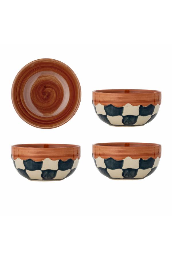 Bloomingville Check Bowl, Multi, Stoneware