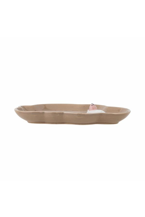 Bloomingville Mini Dolly Plate, Brown, Stoneware