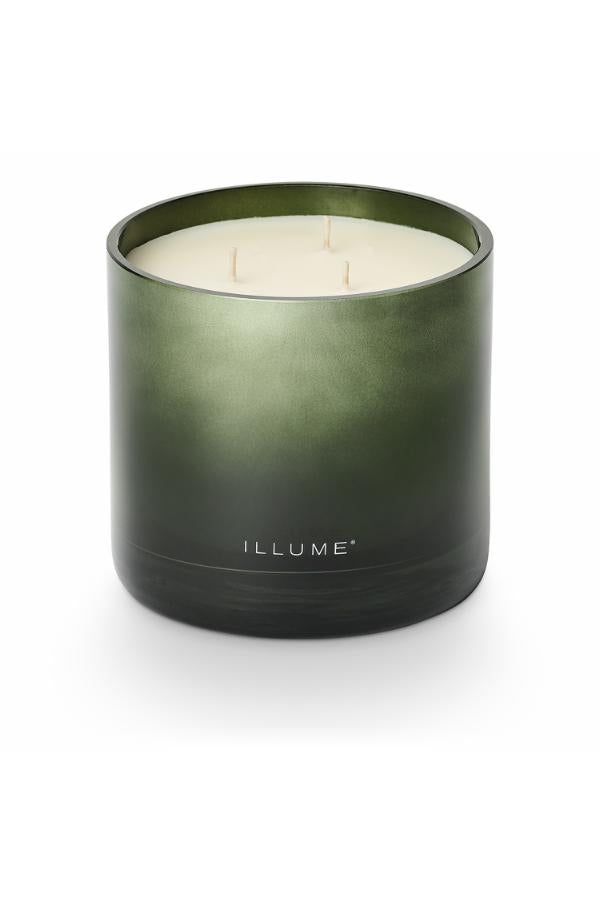 Illume Balsam & Cedar Statement Glass Candle, Green,