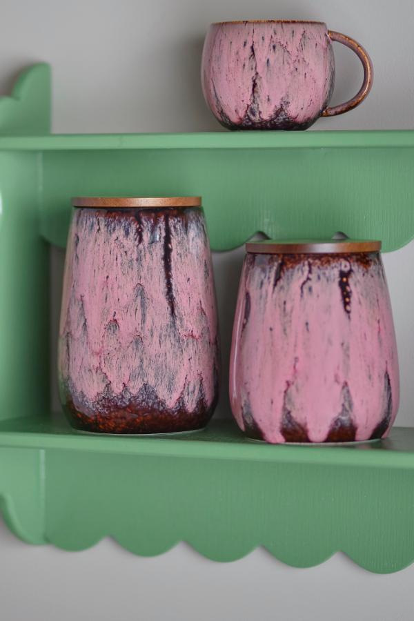 Creative Collection Rayen Jar w/Lid, Rose, Stoneware