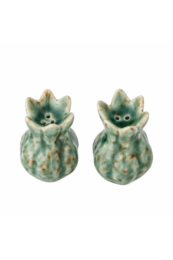 Creative Collection Cyrill Salt & Pepper Shaker Set, Green, Stoneware