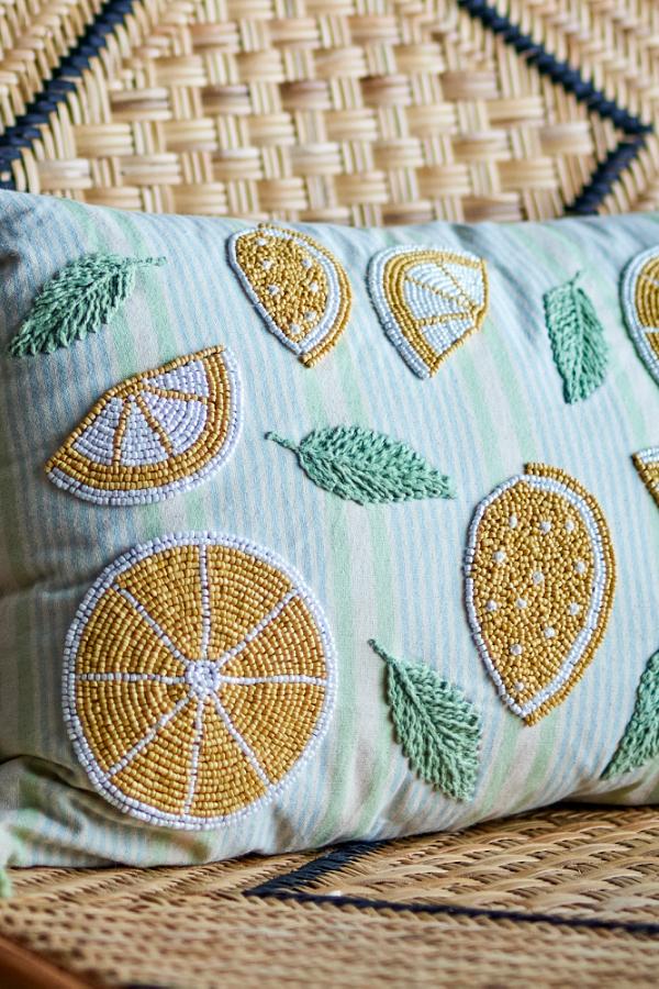 Creative Collection Lemon Cushion, Yellow, Cotton