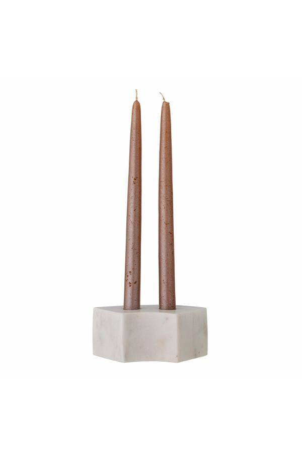 Bloomingville Florida Candle Holder, White, Marble