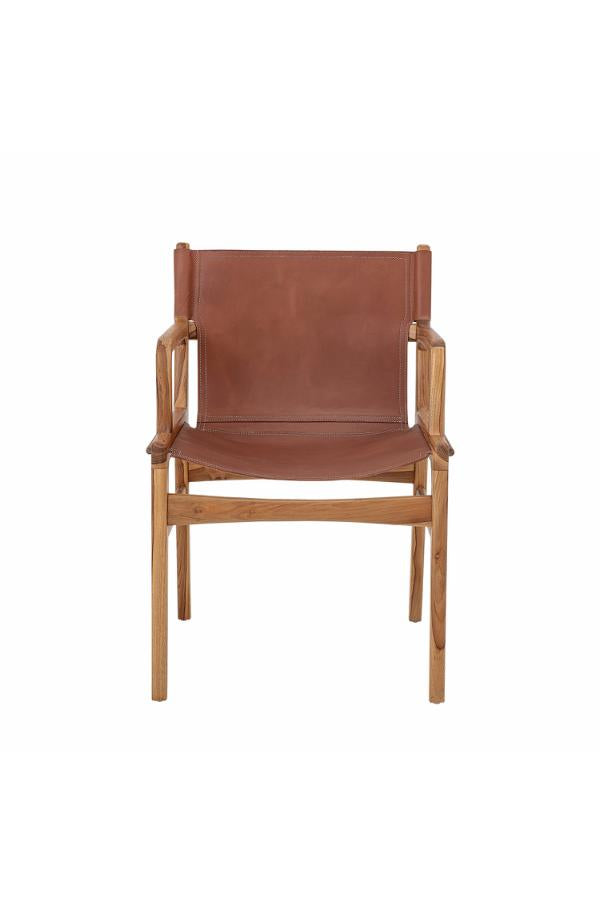 Bloomingville Ollie Lounge Chair, Brown, Leather