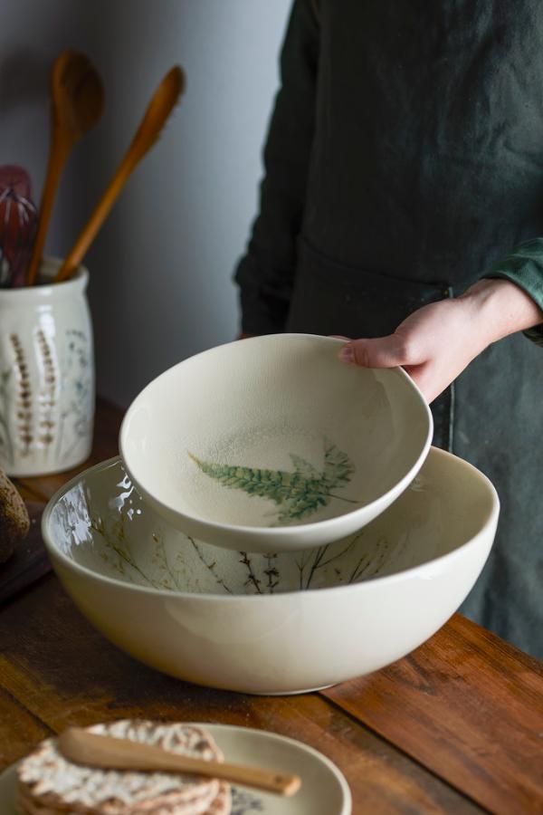 Bloomingville Bea Plate Deep, Nature, Stoneware