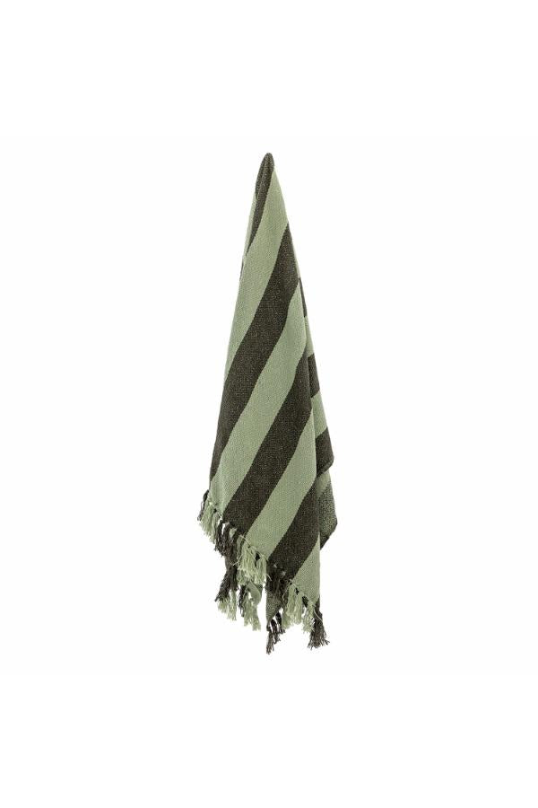 Bloomingville Frello Throw, Green, Recycled Cotton