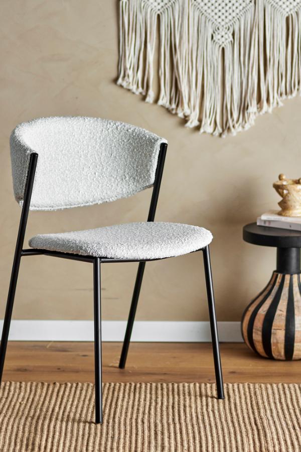 Bloomingville Marlo Dining Chair, White, Polyester