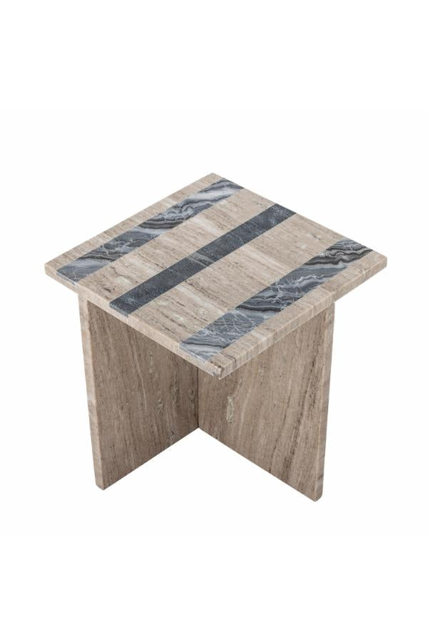 Bloomingville Clea Side Table, Brown, Marble