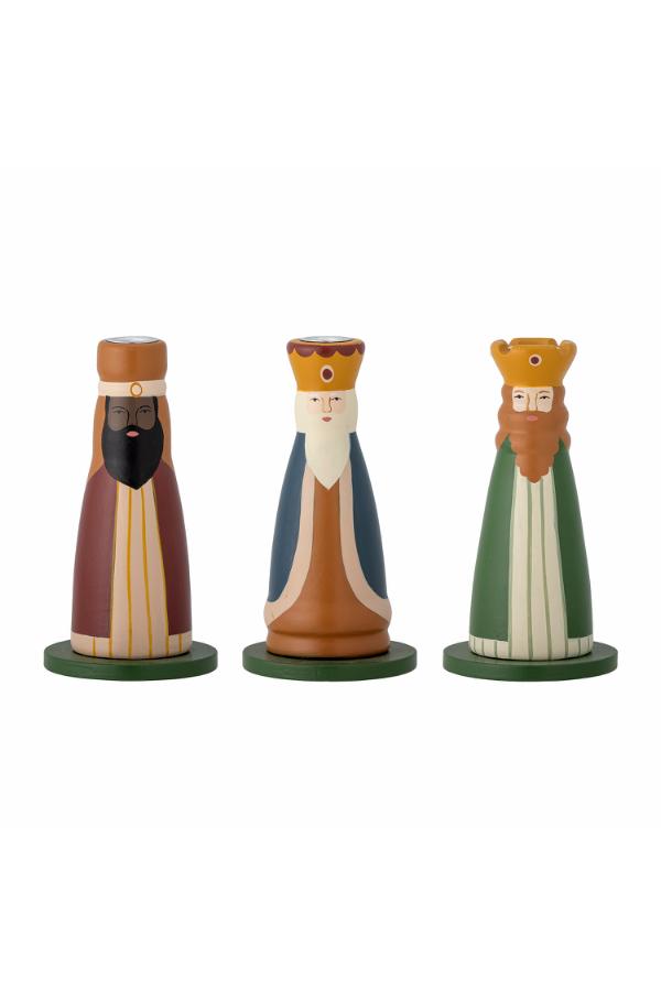 Bloomingville Betiel Candle Holder, Multi, Beech