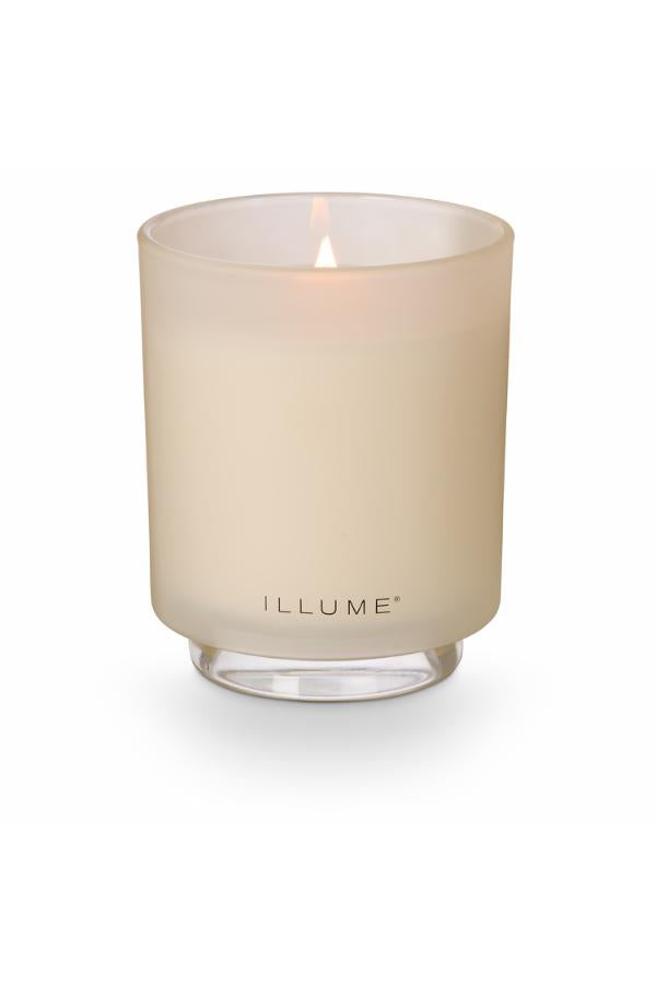 Illume Winter White Box Glass Candle, White,