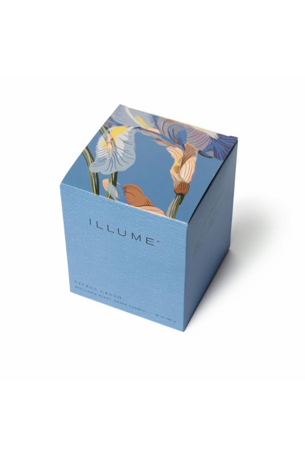 Illume Citrus Crush Box Glass Candle, Blue,