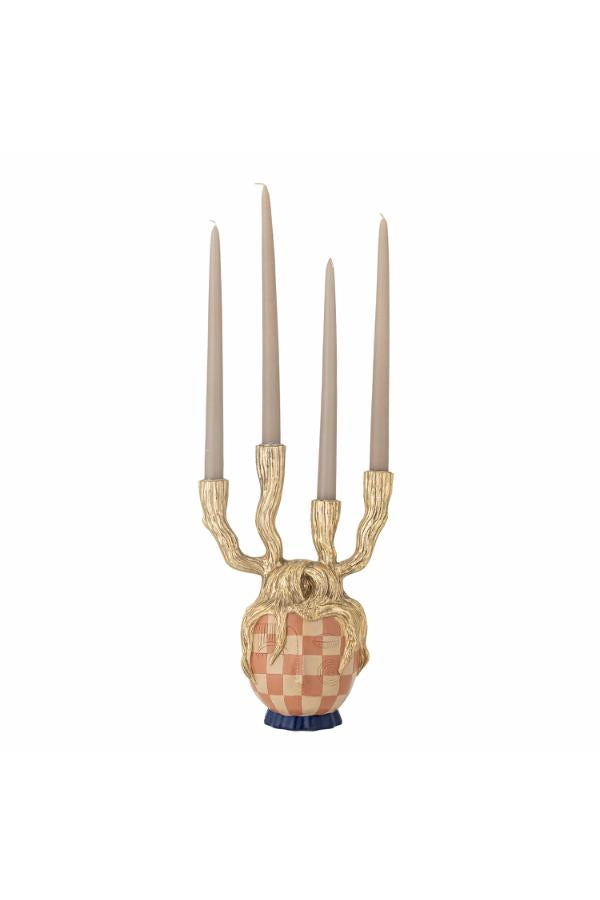 Bloomingville Medusa Candle Holder, Gold, Polyresin