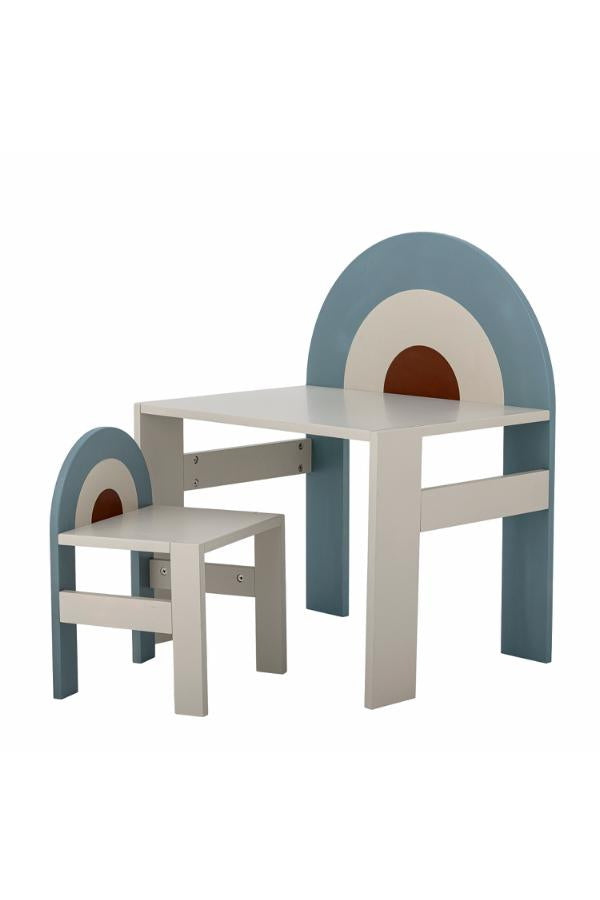 Bloomingville Mini Kiki Table & Chair Set, Multi, FSC®Mix, MDF