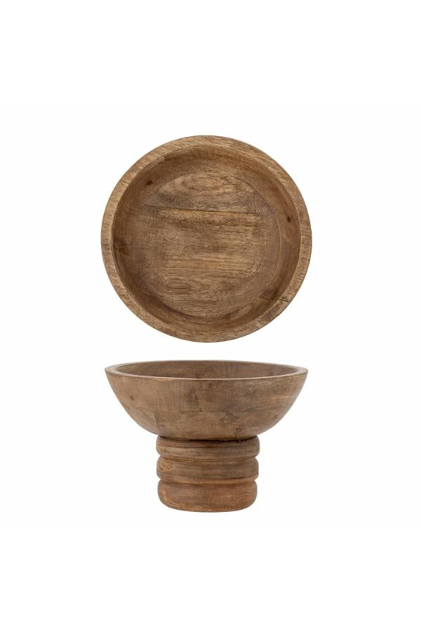 Bloomingville Nanuka Pedestal Bowl, Nature, FSC®100%, Mango