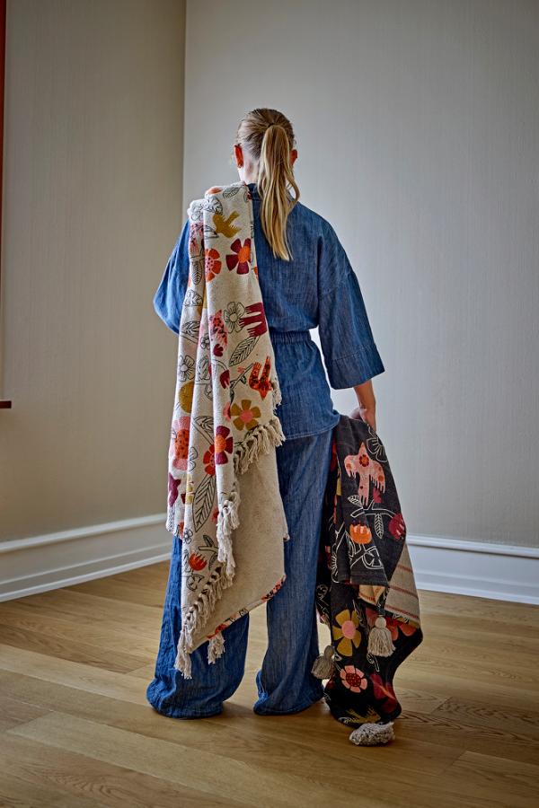 Bloomingville Vivielle Throw, Multi, Recycled Cotton