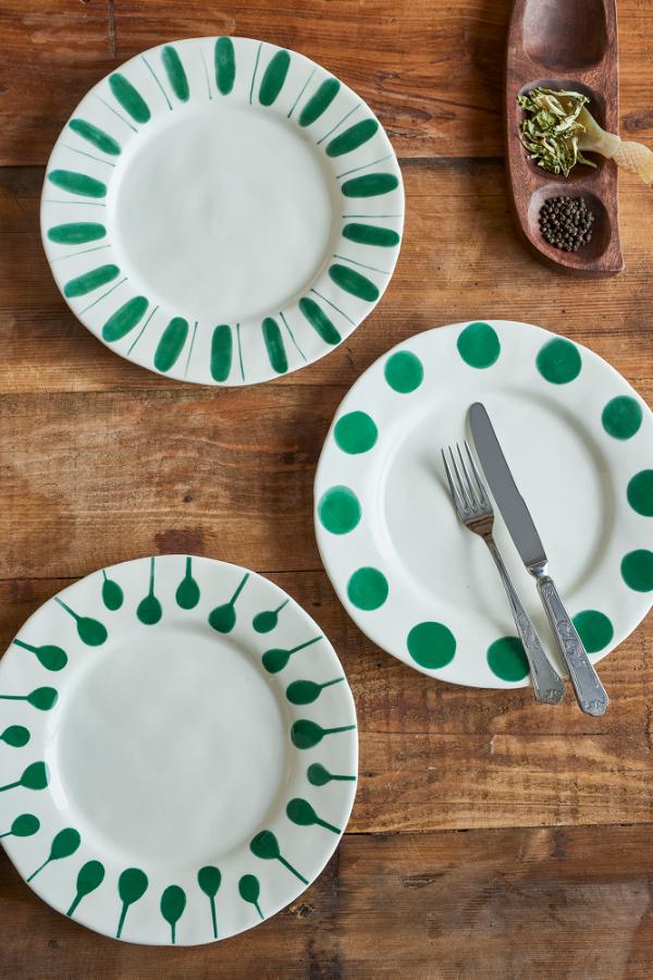 Creative Collection Linora Plate, Green, Stoneware