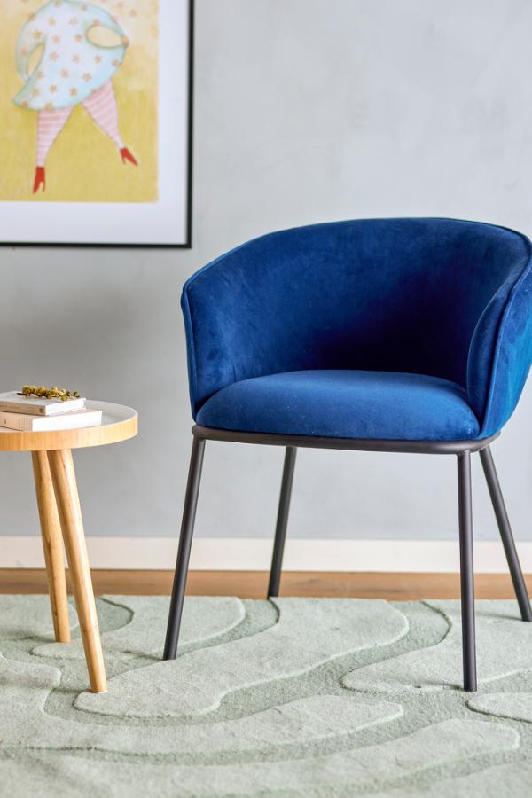 Bloomingville Cortone Dining Chair, Blue, Recycled Polyester