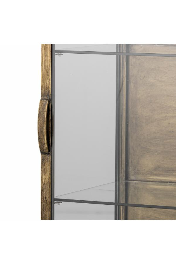 Bloomingville Saone Cabinet, Brass, Tempered glass