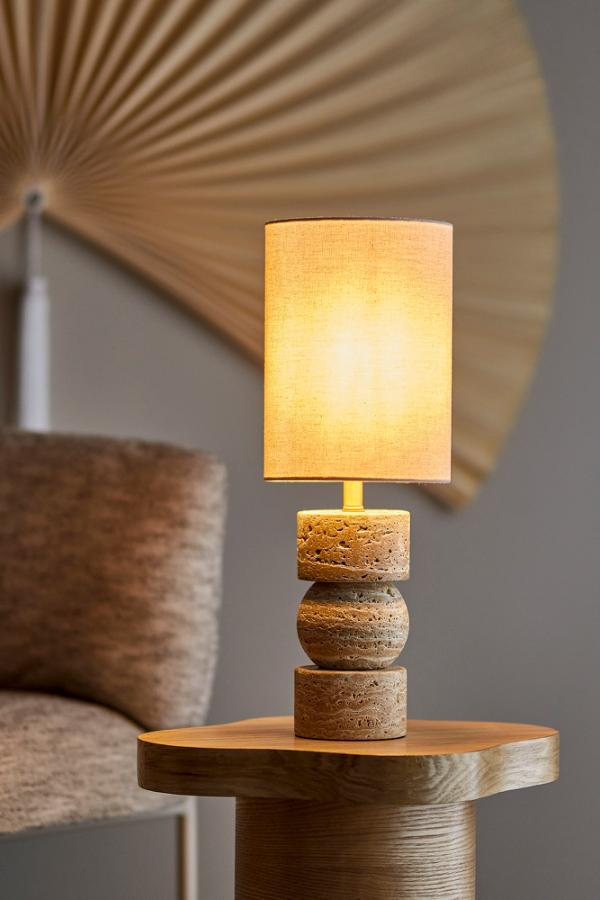 Bloomingville Marci Table lamp, Nature, Travertine