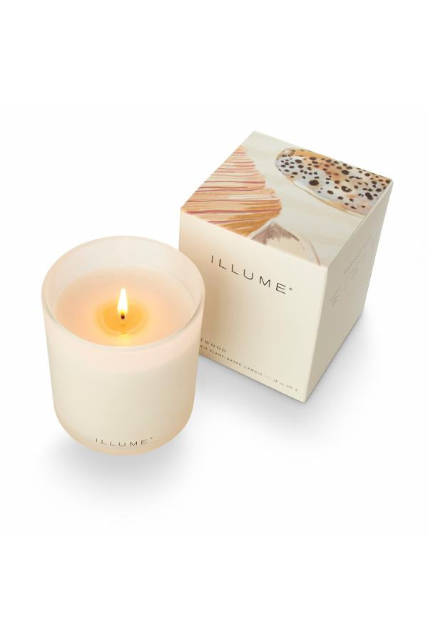Illume Driftwood Box Glass Candle, White,