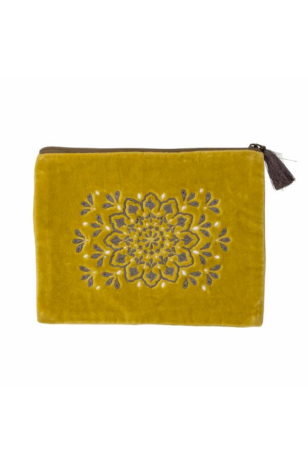 Bloomingville Stefania Cosmetic Bag, Yellow, Cotton