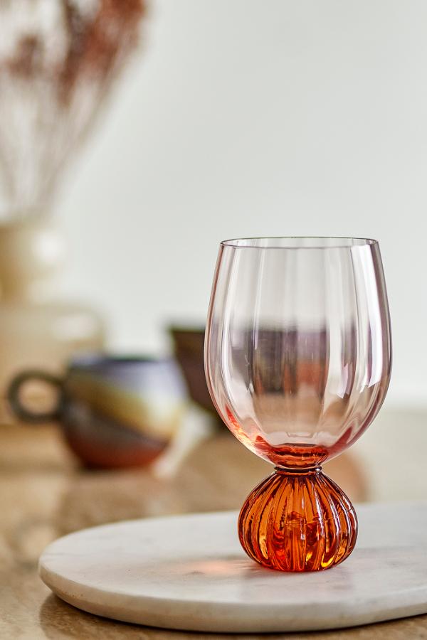 Bloomingville Taurin Wine Glass, Rose, Glass