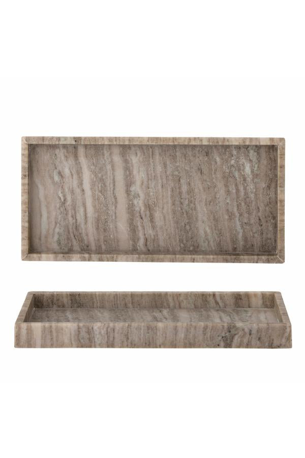 Bloomingville Majsa Tray, Brown, Marble