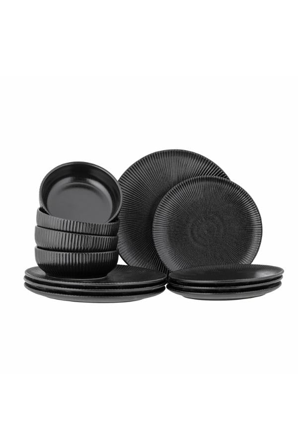Bloomingville Neri Dinnerware Set, Black, Stoneware